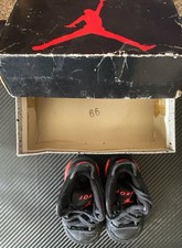 1991 Nike Air 6 Baby Jordans Mid Tops Size 3 Black Infared Shoes In Original Box