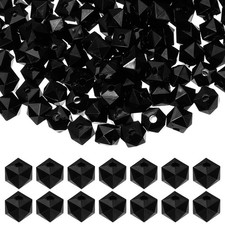 12mm Acrylic Cube Faceted Beads, 100 Pcs Diamond Spacer Beads, Black