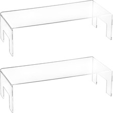 Frcctre 2 Pack 12" Large Clear Acrylic Display Risers, 12"X5"X3.3" Display Stand