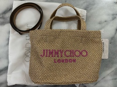 Authentic Jimmy Choo mini Bag -tan With Iridescent Sparkles/ Pink