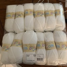 12 Pack of King Cole Comfort Chunky White Yarn New