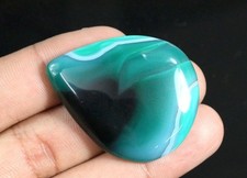 52.35 Carat Green Onyx Cabochon 40x32x5 MM Pear Shape Loose Gemstone