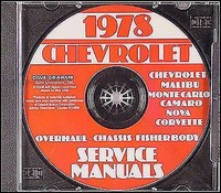 1978 Chevy Shop Manuell CD Corvette Camaro El Camino Impala Caprice Monte Carlo