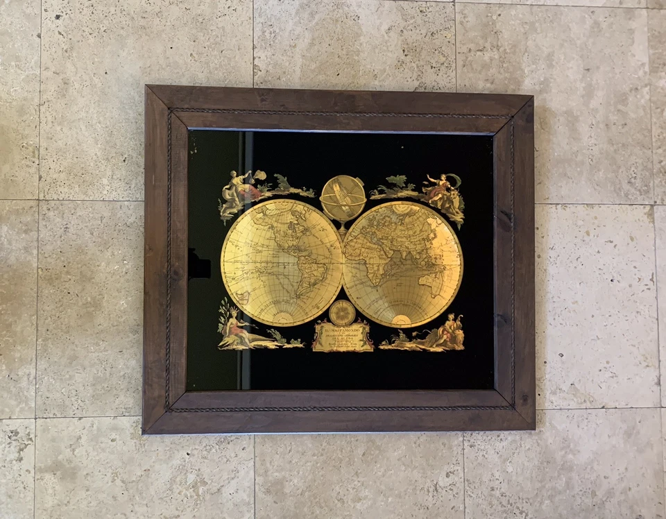 Il MappaMondo Gold Foil 1774 World Map Antonio Zatta Framed 30" x 26" - Image 2 of 4