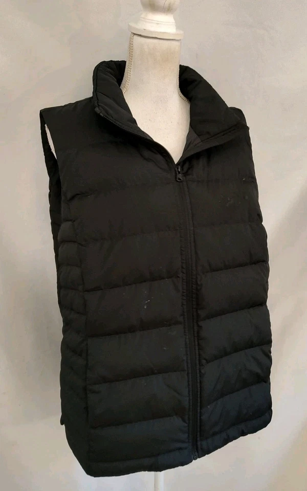 Lands End Down Puffer Vest Black Full Zip Pockets Mock Neck Jacket Women's 1X - Image 2 of 4