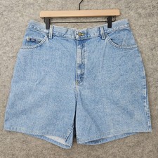 Lee Denim Shorts Women's Blue 20W High Rise Light Wash Vintage Made in USA Plus