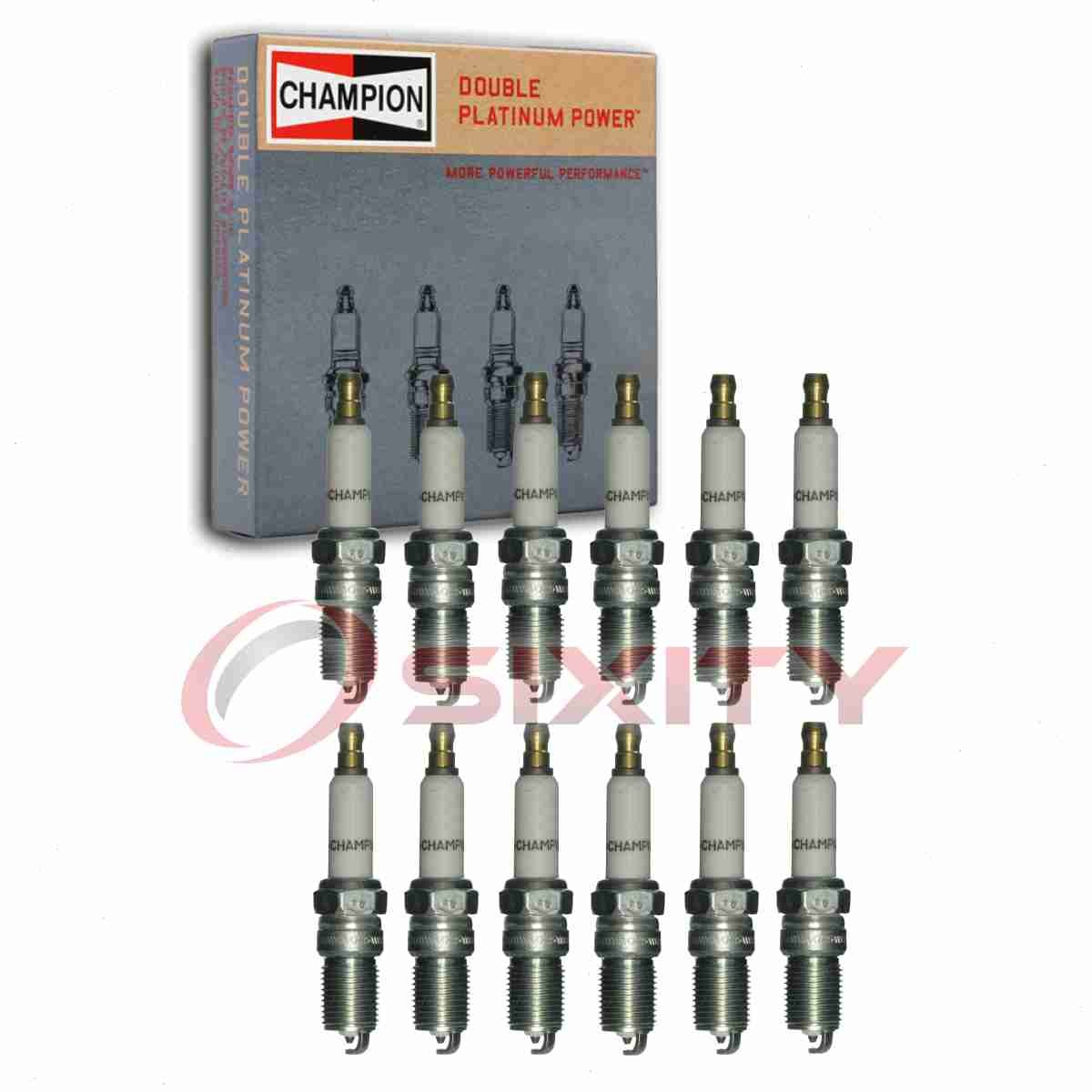 12 pc Champion Double Platinum Spark Plugs for 2001-2018 Aston Martin ee