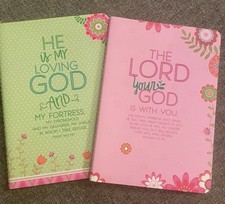 Lot of Two Notebooks/Journals, Christian Inspired For Women, One Blank/One Doted
