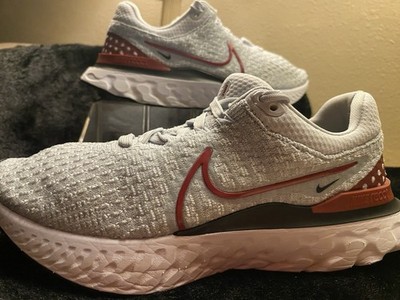 Nike React Infinity Run Flyknit 3 Grey Maroon Running Shoe Women s  Size 7