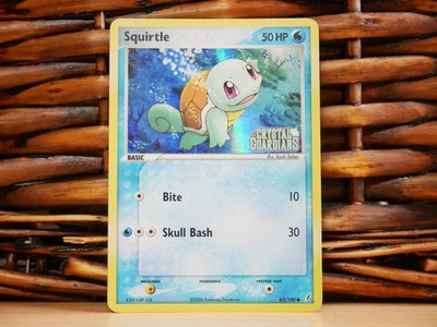 Pokemon SQUIRTLE 63/100 REVERSE HOLO | MP Played | EX Crystal Guardians | 2006