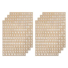 Letter Resin Stickers 8 Sheets Alphabet Sticker Glitter Uppercase Silver 3mm