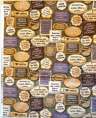 3 Yards X 43'' Wide Vintage Fabric Biscotti Cookies By Linda Maron 2011 SPX New!