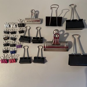 Lot of 24 Assorted Binder Clips