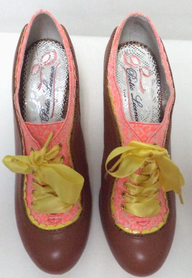 Botines de cuero Poetic Licence con lazo satinado marrón talla 40,5 o 9 Foto 4 de 4