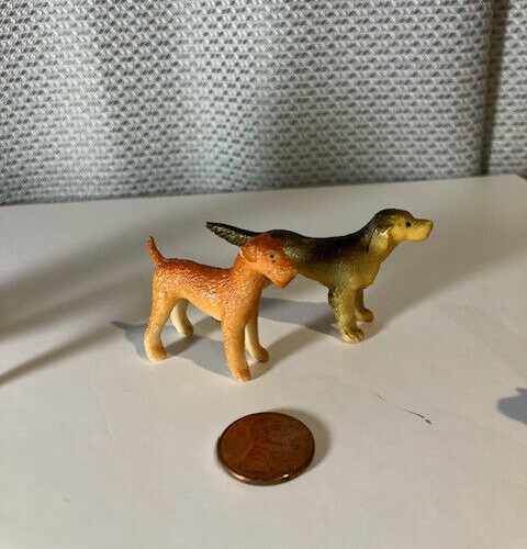 5 Miniature Dog Figurines/Toys 1.25"-1.50" Boxers, Schnauzer, Retriever & Beagle - Picture 3 of 5
