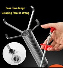 60cm SPRING PIPE DREGING TOOLS Drain Snake/Cleaner Sticks Clog Remove Hair Sewer