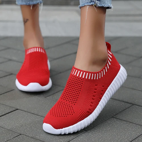 Women Fitness Walking Shoes Ladies Slip On Trainer Flat Casual Gym Sock SneakerT - Picture 16 of 24