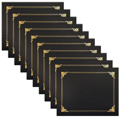 50 Pack Certificate Holders Diploma Holders Document Covers with Gold Foil Bo...