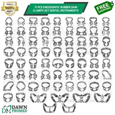 71 Pcs Endodontic Rubber Dam Clamps Set Dental Instruments German Grade