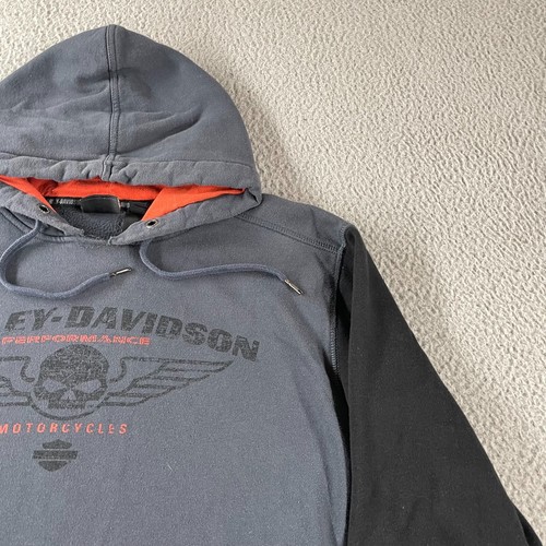 Vintage Harley Davidson Racing Performance Hoodie Men’s Size XL Black Y2K - Picture 3 of 12