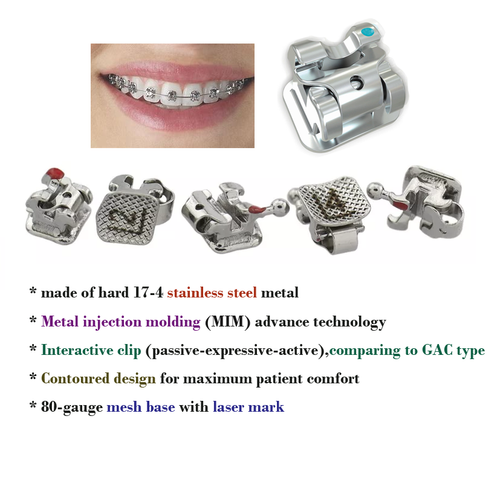 Dental Orthodontic Self Ligating Brackets Metal Braces Arch Wire MBT 022 345hook - Picture 18 of 39