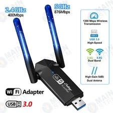1300Mbps Wireless WIFI Adapter USB 3.0  Long Range Dongle Dual Band 5Ghz Network
