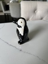 VINTAGE 3” POTTERY PENGUIN FIGURINE STATUE Adorable Collector Piece