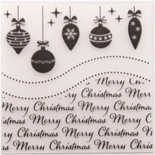 Merry Christmas Baubles Balls Bells Ornament Background Plastic Embossing Folder