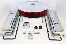 Sb Chevy Chrome Engine Dress Up Short Valve Covers Washable Air Cleaner Sbc 350