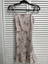 Express Floral Dress Women’s Size Extra X Small Pink 100% Polyester 