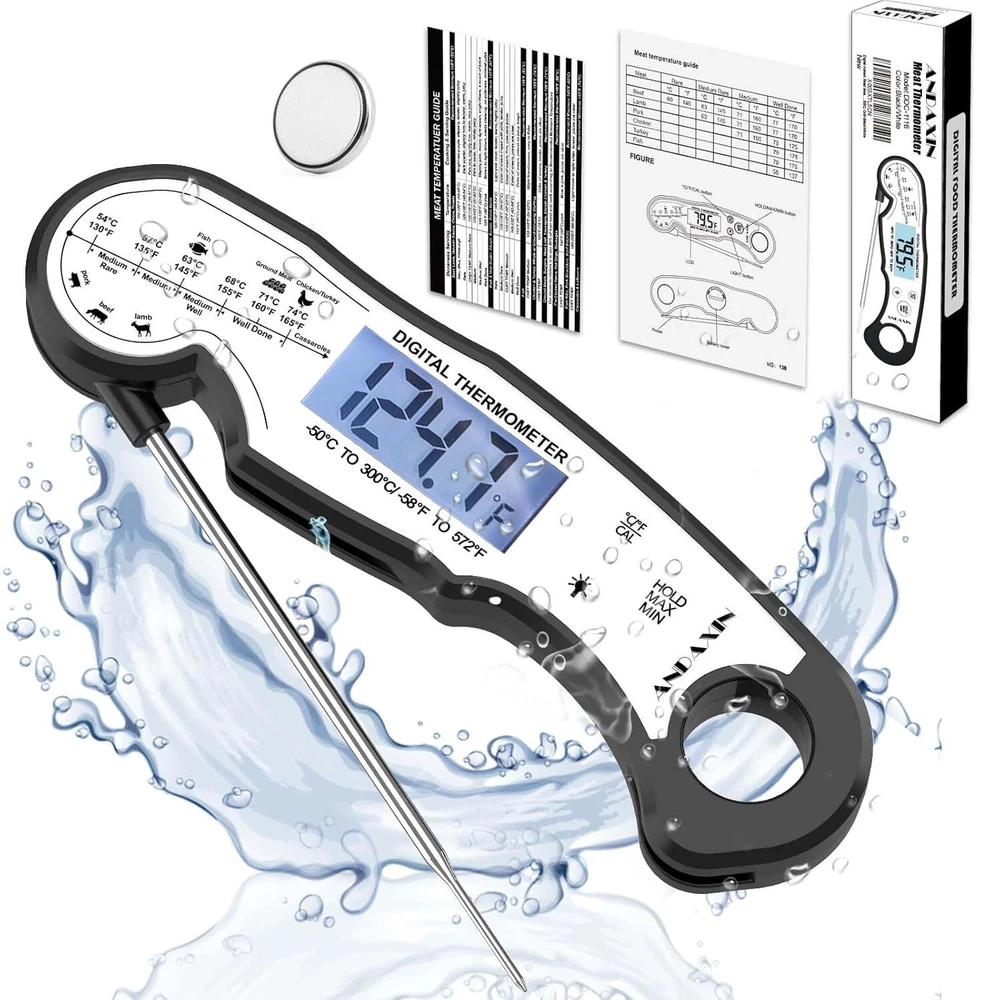 Meat Thermometer Digital for Grilling and Cooking -  Waterproof Ultra-Fast
