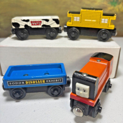 Thomas and Friends Wooden Railway Rusty Dino Fossil Caboose Milk Car Train Lot