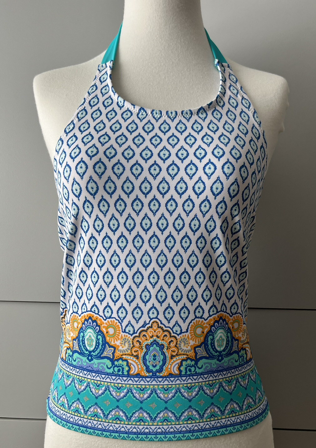 NWT CABANA LIFE HALTER TANKINI TOP ONLY SIZE 14 BLUE WHITE PAISLEY UPF 50+  NEW! | eBay