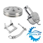 Power Steering Pump & 2 Groove Pulley & Bracket For SBC Chevy 327 350 Saginaw