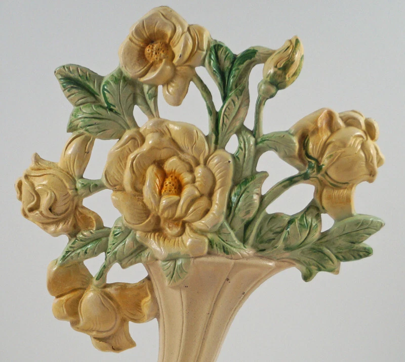 ANTIGUAS ROSAS AMARILLAS JARDÍN FLORES HIERRO FUNDIDO HUBLEY TOPE DE PUERTA Foto 2 de 4