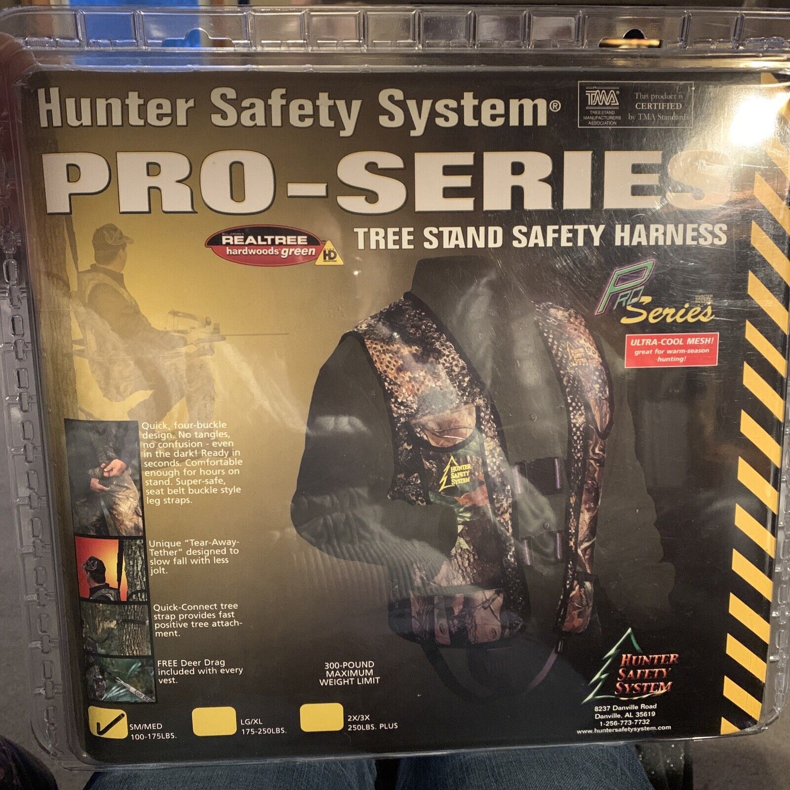 Hunter Safety Systems Pro Series Camo Hunting Bowhunter Tree Stand Harness, S/M