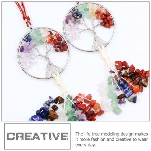 Colorful Pendant Artistic Design Natural Stone Jewelry Chakra Tree - Picture 6 of 12