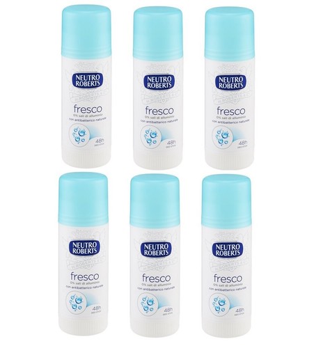 Neutro Roberts Deostick Frisch Blau – 48h Schutz Ohne Aluminiumsalze, 6x 40 Ml