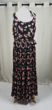 Lovedrobe Black Floral Pleated Sleeveless Maxi Dress 20 uk rrp £65 CR054 BB 12