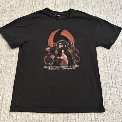 Invicta Kuru Itachi Uchiha T-Shirt Men's Size Medium Black Anime x Gym Crew Neck