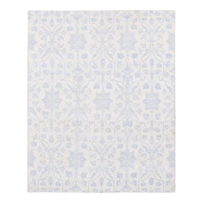 8'x9'10''Beige Lotus Flower Design Tone on Tone Hand Knotted Pure Wool Rug R80503