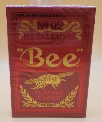 Bee Red MetalLuxe Playing Cards - USPCC - New Sealed - Limited Edition