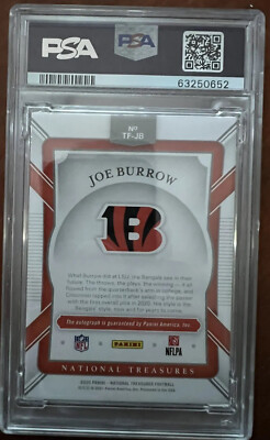 2020 Panini National Treasures Joe Burrow “The Future” RC Auto/25