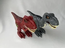 Set Of 2 ZURU Robo Alive T-Rex Robotic Pet with Dino Sounds and Glow Scars