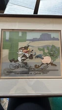 WILE COYOTE ROAD RUNNER Baby Chase Chuck Jones Signed Cel Limited Edition Art