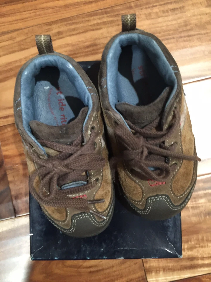 ZAPATOS INFORMALES STRIDE RITE BEBÉ NIÑO TT DANNY S/O MARRÓN OSCURO CUERO GAMUZA 7,5 W USADOS EN EXCELENTE ESTADO Foto 4 de 4