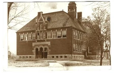 Early 1900s RPPC Spencer IA Iowa Sepia Tone School House Postcard No Stamp Box 