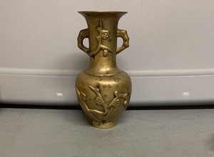 Antique Oriental Carved Bronze Vase Ebay