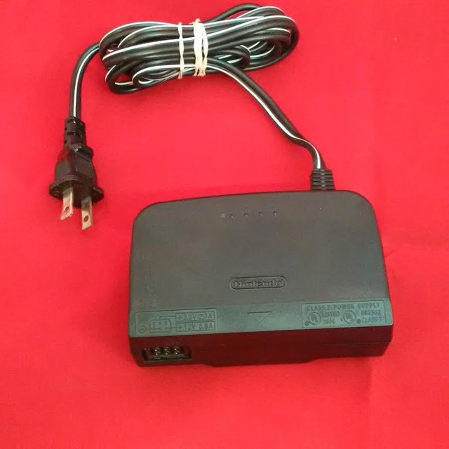 1st PARTY Nintendo 64 POWER CORD OFFICIAL NAME BRAND Ac Adapter N64