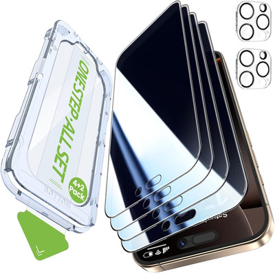Igluz 4+2 Pack for Iphone 16 Pro Privacy Screen Protector with Camera Lens Prote